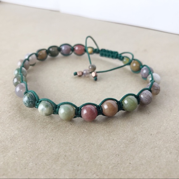Handmade} Indian Agate Adjustable Bracelet - Picture 3 of 4